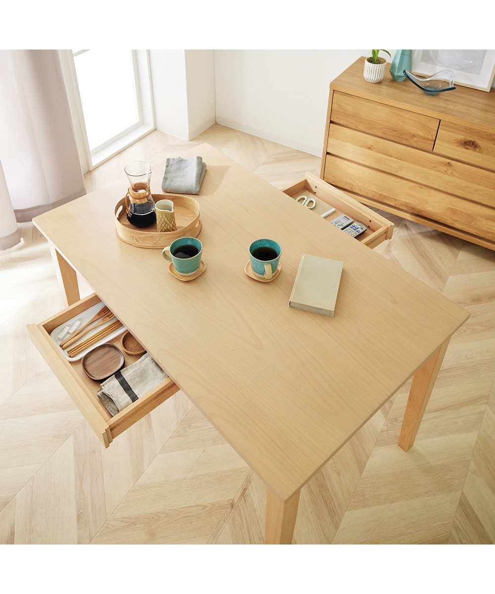 天然木ビーチ材 引き出し付きダイニングテーブル 北欧ナチュラル 通販