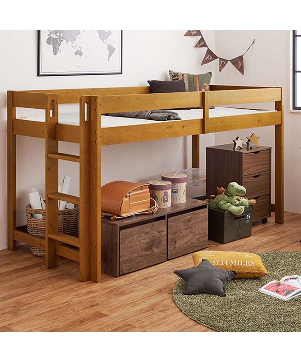 天然木ロータイプロフトベッド(垂直はしご付き) 通販【ニッセン】