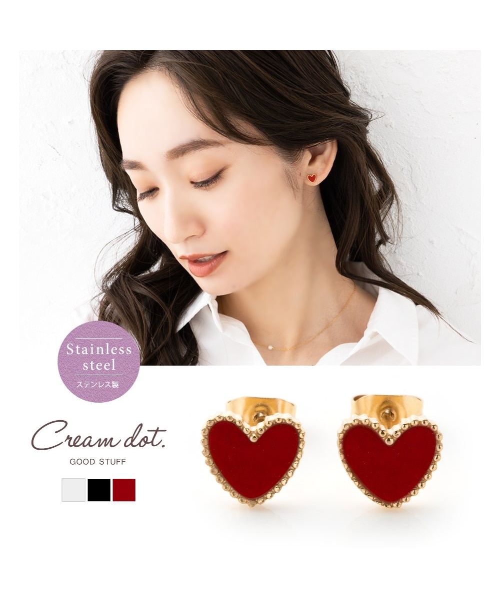 Creamdot.】ミニマムハートステンレス製ピアス 通販【ニッセン】