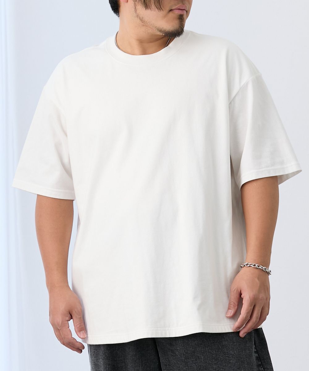 生地二枚重ねで胸元が透けにくい 綿100％半袖Tシャツ【大きいサイズ