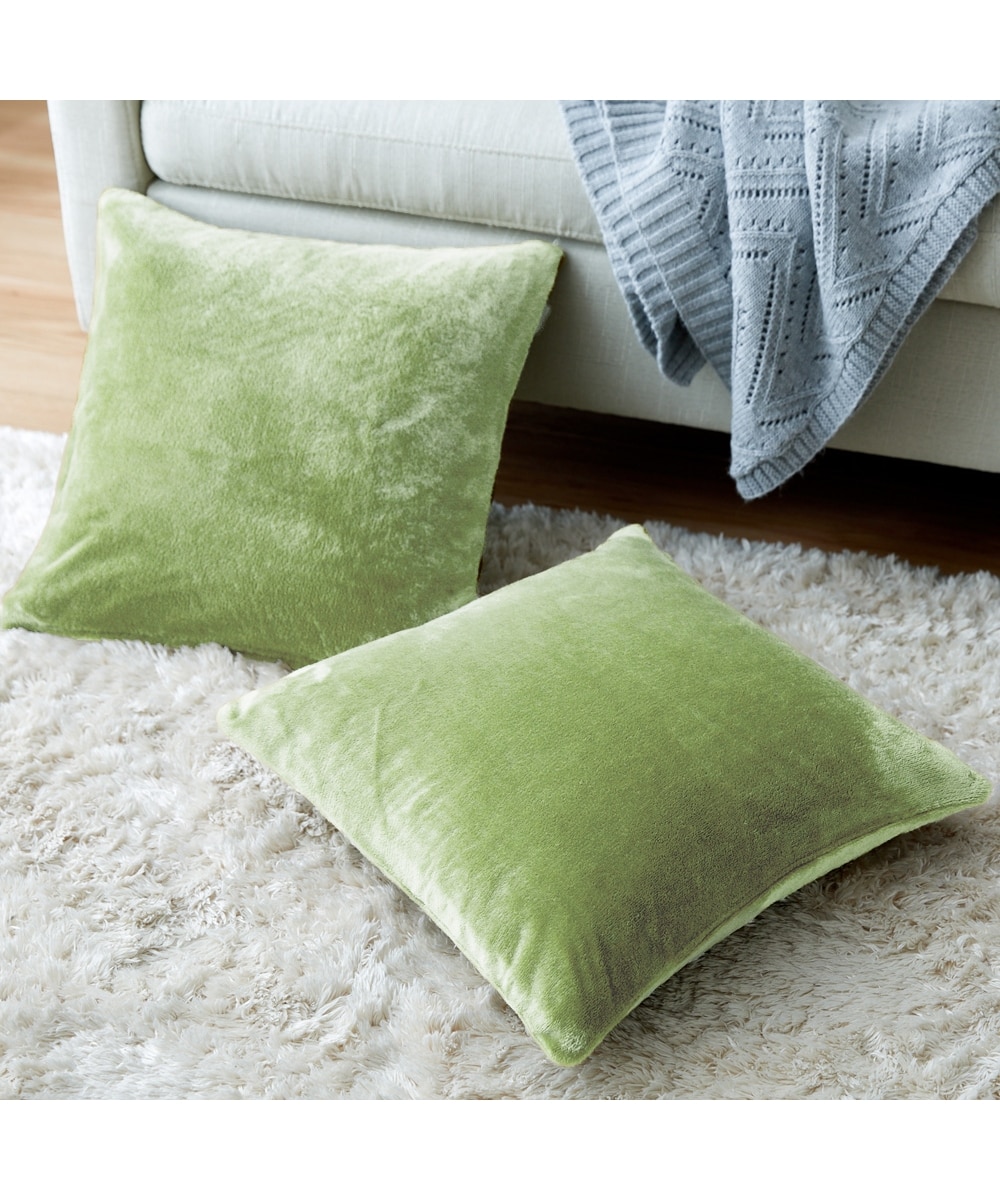 洗えるクッションカバー2枚組｜ボアラグシリーズ・スモーキーカラー