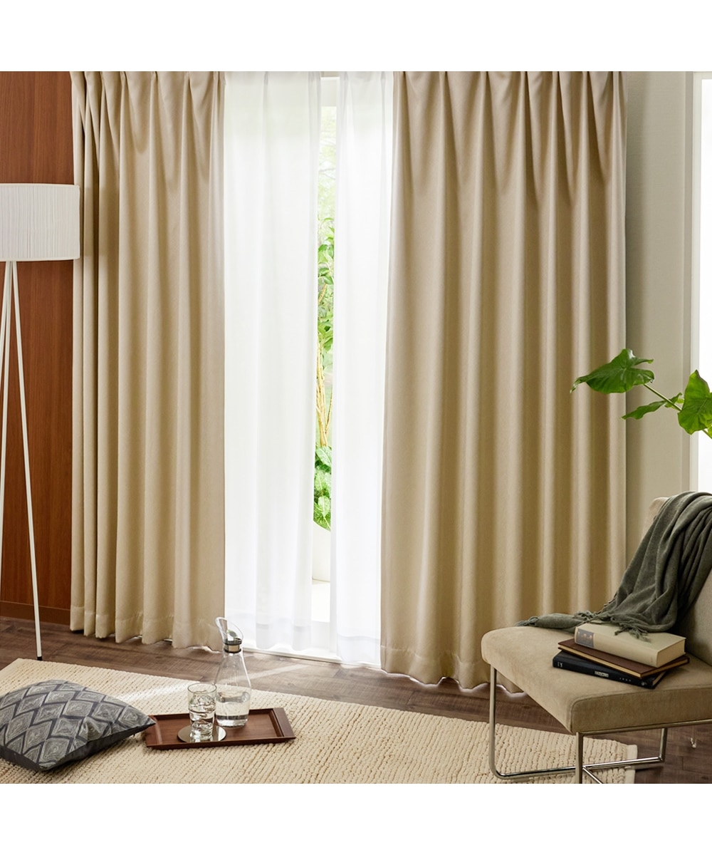 カーテンセット】1級遮光カーテン＆遮像・遮熱・UVカットレースセット