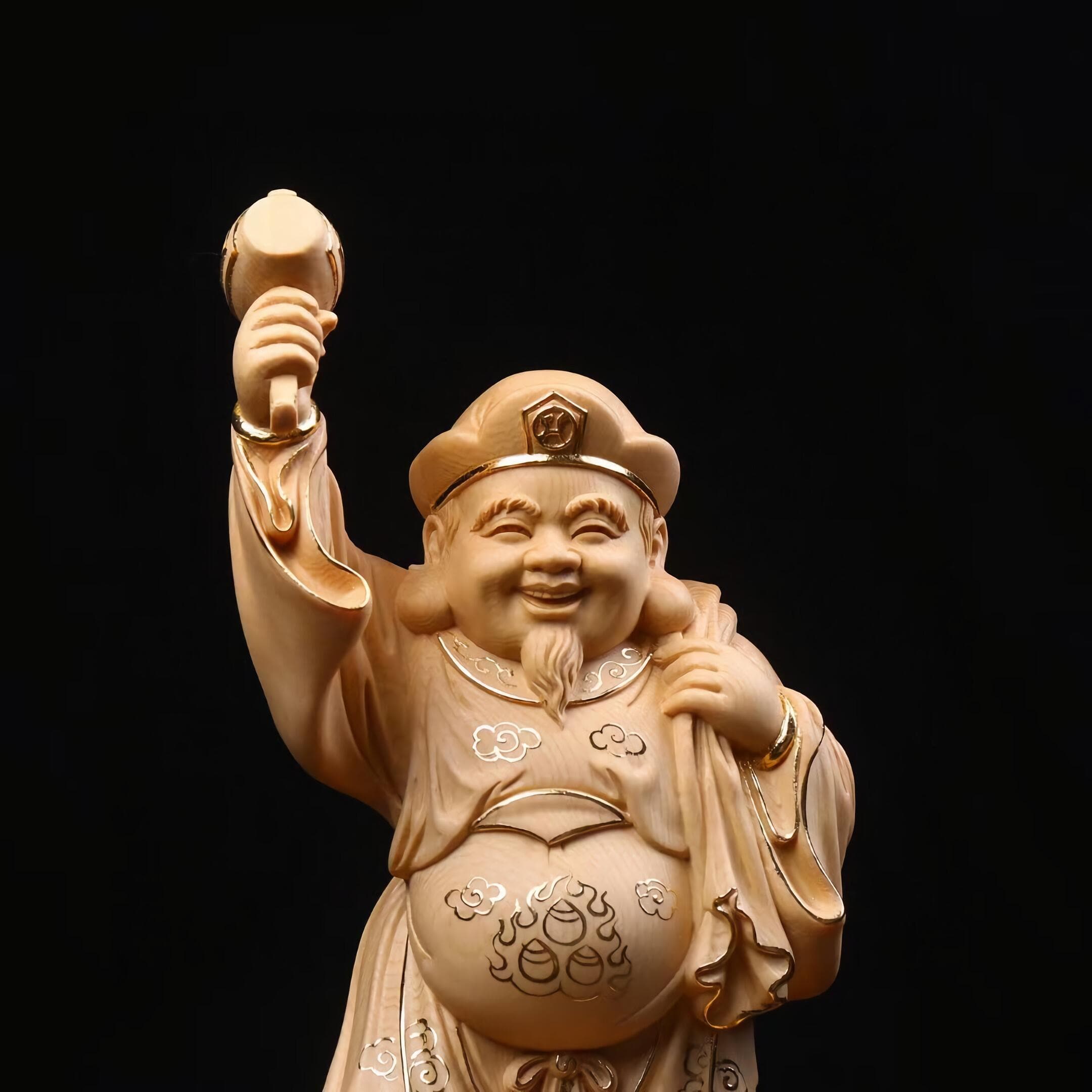 極上彫り 仏像 木彫り 大黒様 置物 縁起 七福神 大黒天 金運 – 念珊閣仏像