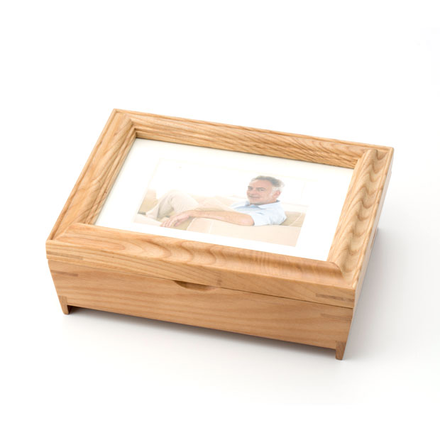 ミニ骨壷 メモリアルフォトスタンド ウッド ボックスフレーム