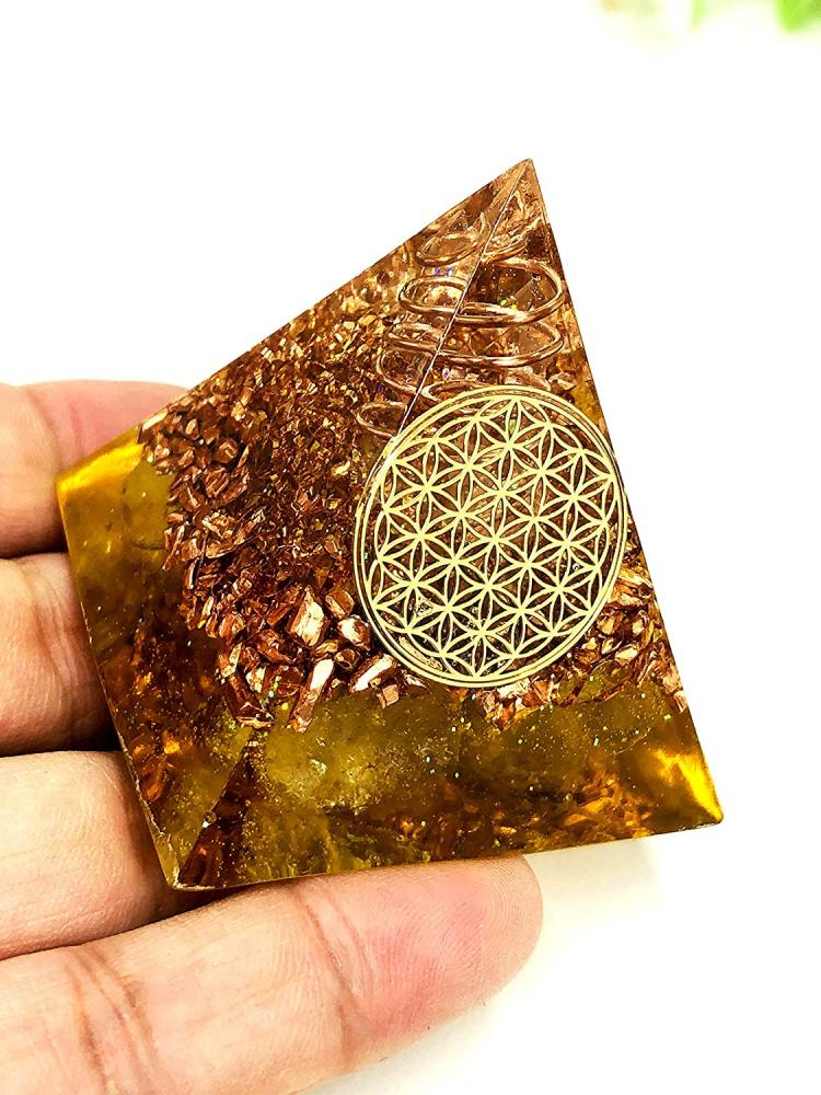 RELIGHT / フラワーオブライフ オルゴナイト ピラミッド (シトリン)