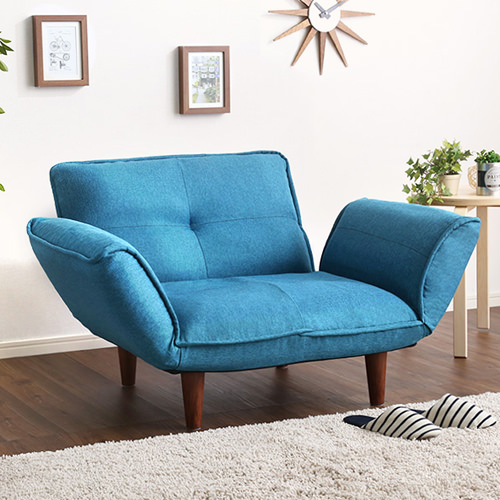 コンパクトサイズで心地良く 14段階リクライニングカウチソファ 1人