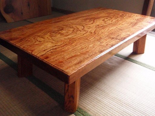 ブビンガ座卓│佐藤銘木店│一枚板、一枚板テーブル、天然木一枚板