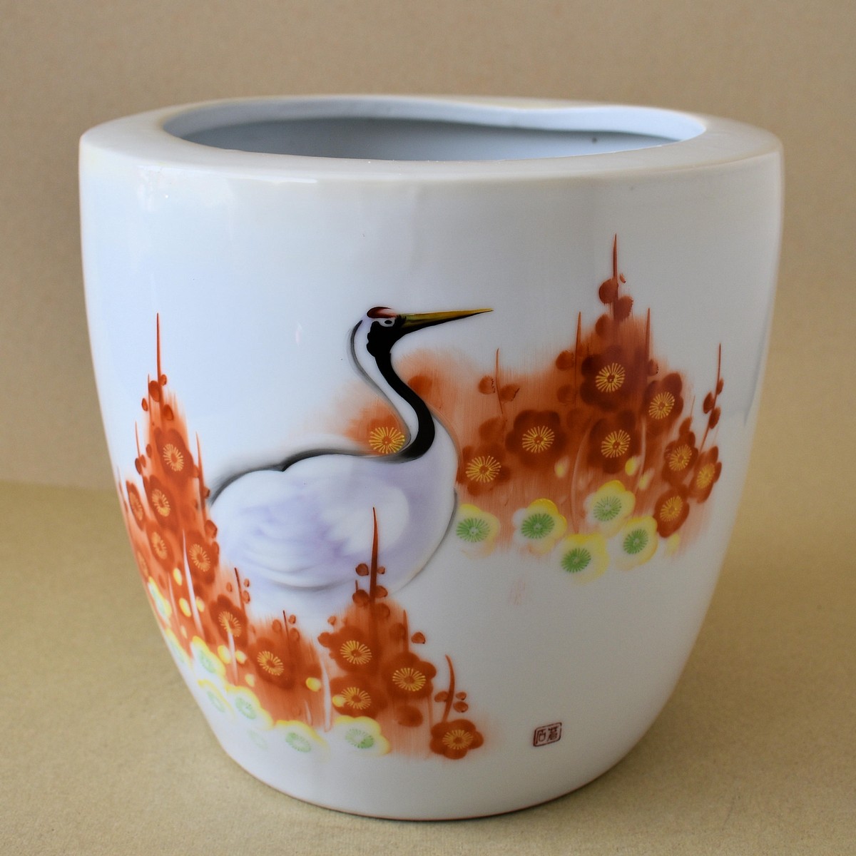 火鉢と炭道具の販売 骨董 斎明堂 / 染付火鉢（小型）