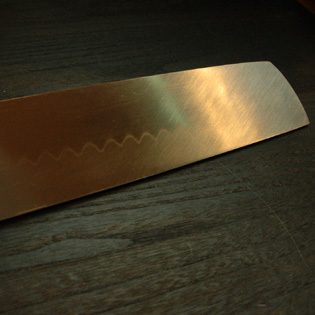 鱧(はも)の骨切包丁 本焼 尺0 上黒檀 鞘付 【包丁の＠堺英】