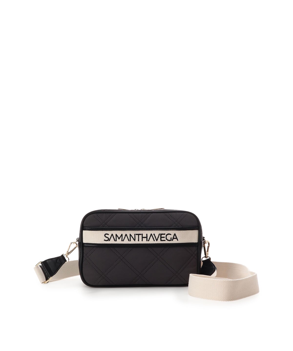 ロゴテープキルティングショルダーバッグ(FREE ブラック