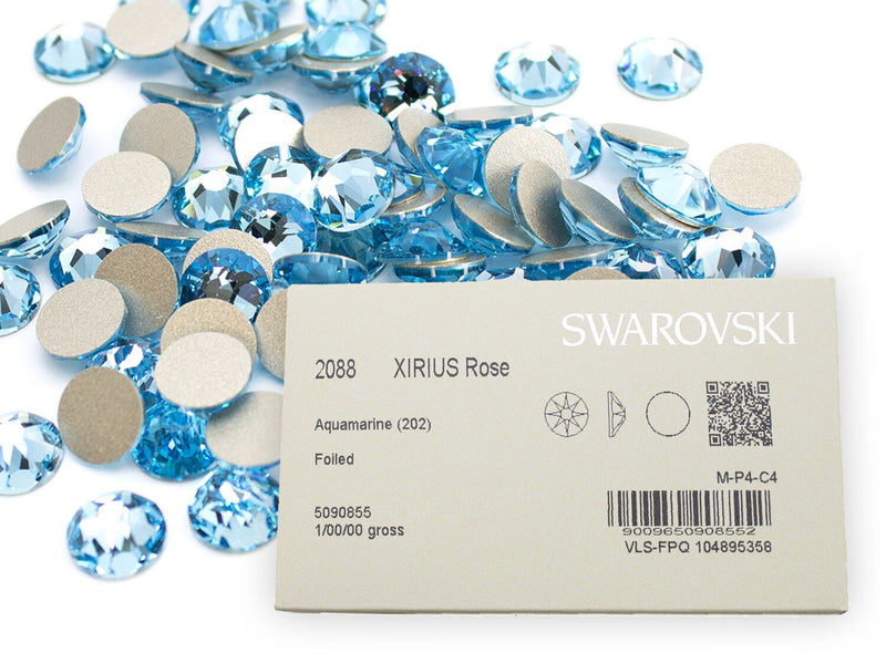 スワロフスキー アクアマリン-#2000 4-ラインストーン・スワロフスキー