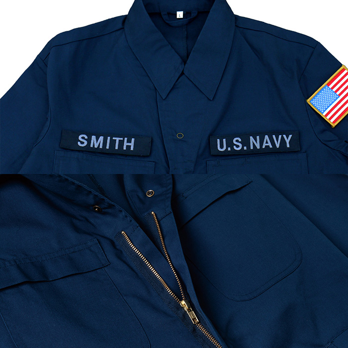 自衛隊グッズ つなぎ 海上自衛隊 米軍 ベルクロカスタマイズ ネイビー