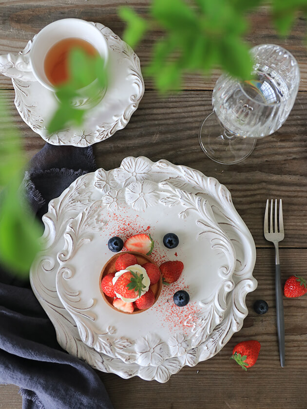 ELIOS MYFLOWER エリオス マイフラワー サラダプレートホワイト W23cm