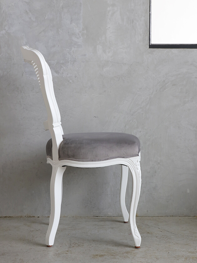 SGDダイニングチェアCHARM BDホワイト&ライトグレーベルベット