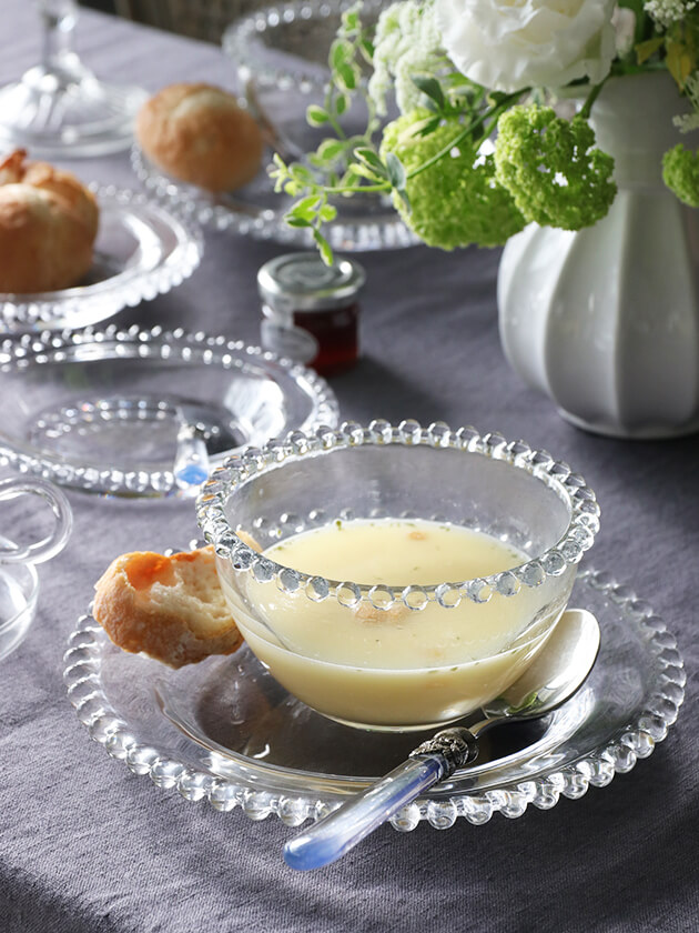 Lumie PERLEガラスボウルL 深皿 サラダボウル サラグレース