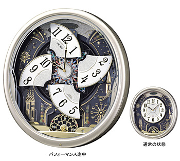 夜空を彩る花火の世界 ダイナミックで華麗な動きの電波からくり時計