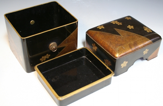 古美術青華堂｜H483 蒔絵・桜片身替文小箱（江戸時代）