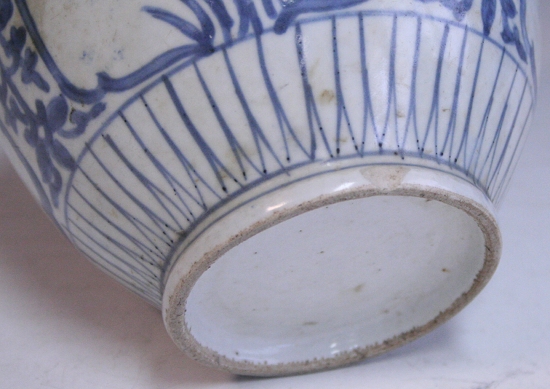 古美術青華堂｜H716 古伊万里・染付花文壺（江戸時代）