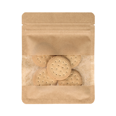 窓あきチャック付平袋 | クラフト ナチュラル【クラフトパッケージ.net】