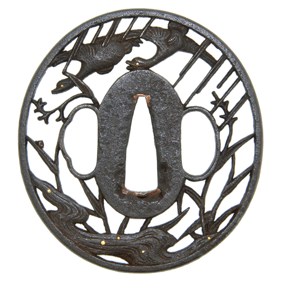 鍔 無銘 鉄地雁図透鍔(TU-171214)｜刀・日本刀の販売なら日本刀専門店
