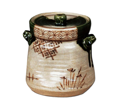 茶道具 火入（ひいれ） 火入 四方 鼠志野 長谷川青峯