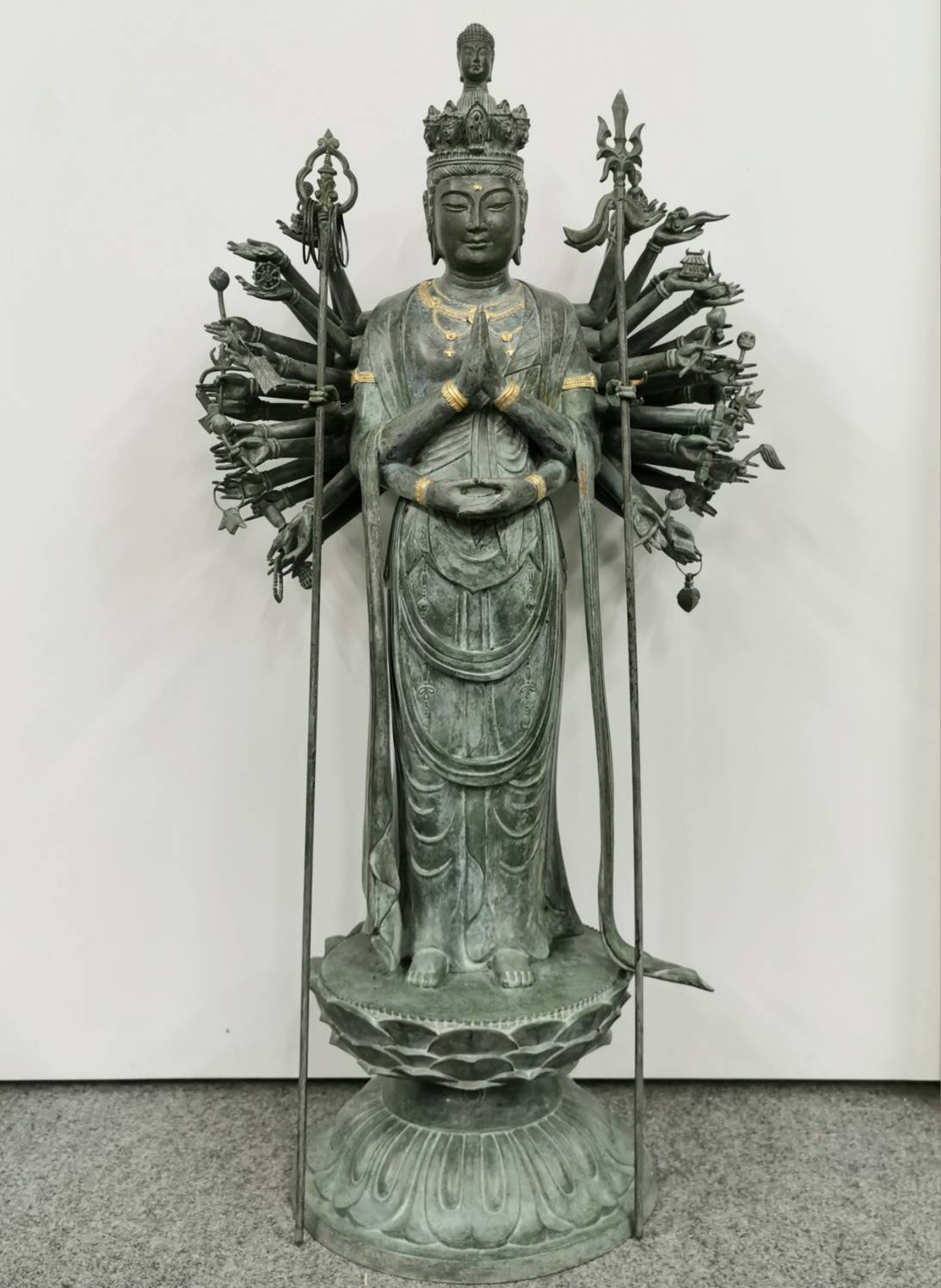 大仏師 長田晴山「千手観音菩薩」ブロンズ像 高さ70cm | 新栄堂