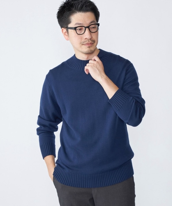 SHIPS:〈手洗い可能〉9ゲージ コンフォート モックネック プルオーバー