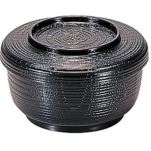 若泉漆器 割子飯器 小 φ123mm 1-224-2 黒内朱塗 - 調理器具のSHOKUBI