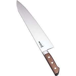 正本総本店 正本 最高級炭素鋼 紫丹柄 ツバ付 牛刀 27cm - 調理器具の