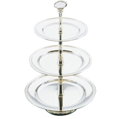 三宝産業 YUKIWA UK 銀メッキ バロン ケーキスタンド 3段 - 調理器具の