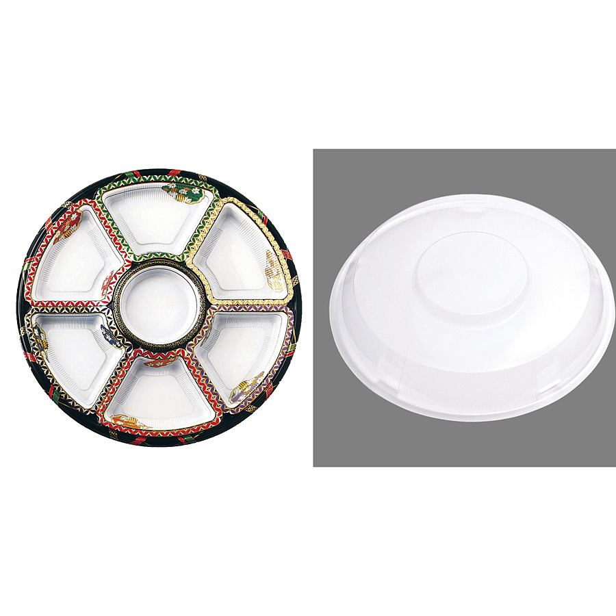 アヅミ産業 丸型 オードブル 友禅セット 10セット入り 蓋付 TOM-460-2