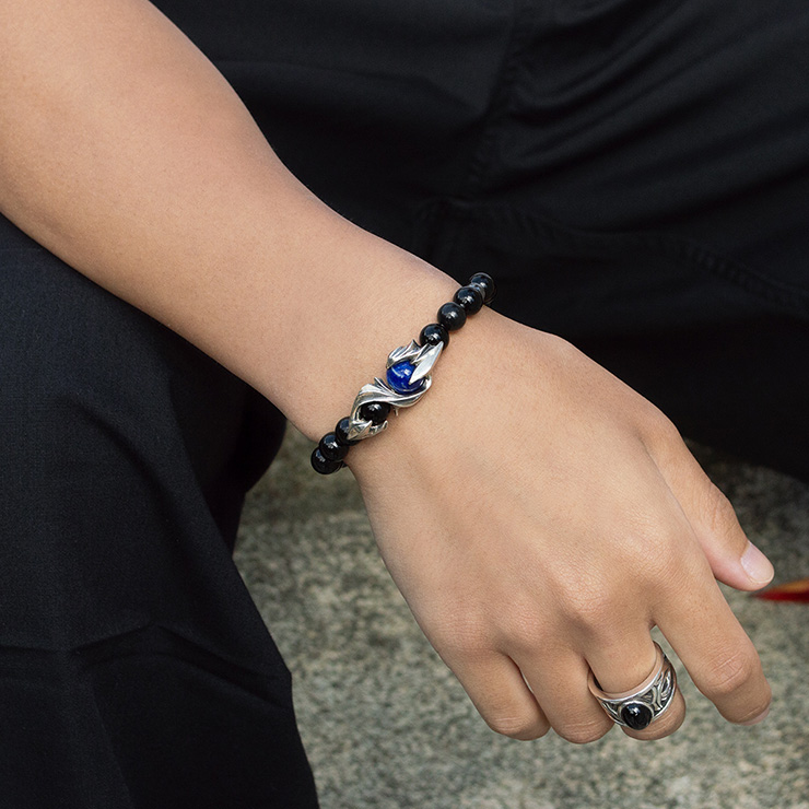 パワーストーン】オニキスベース ストーン×シルバーブレスレット [DJ-032]