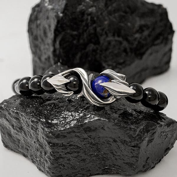 パワーストーン】オニキスベース ストーン×シルバーブレスレット [DJ-032]