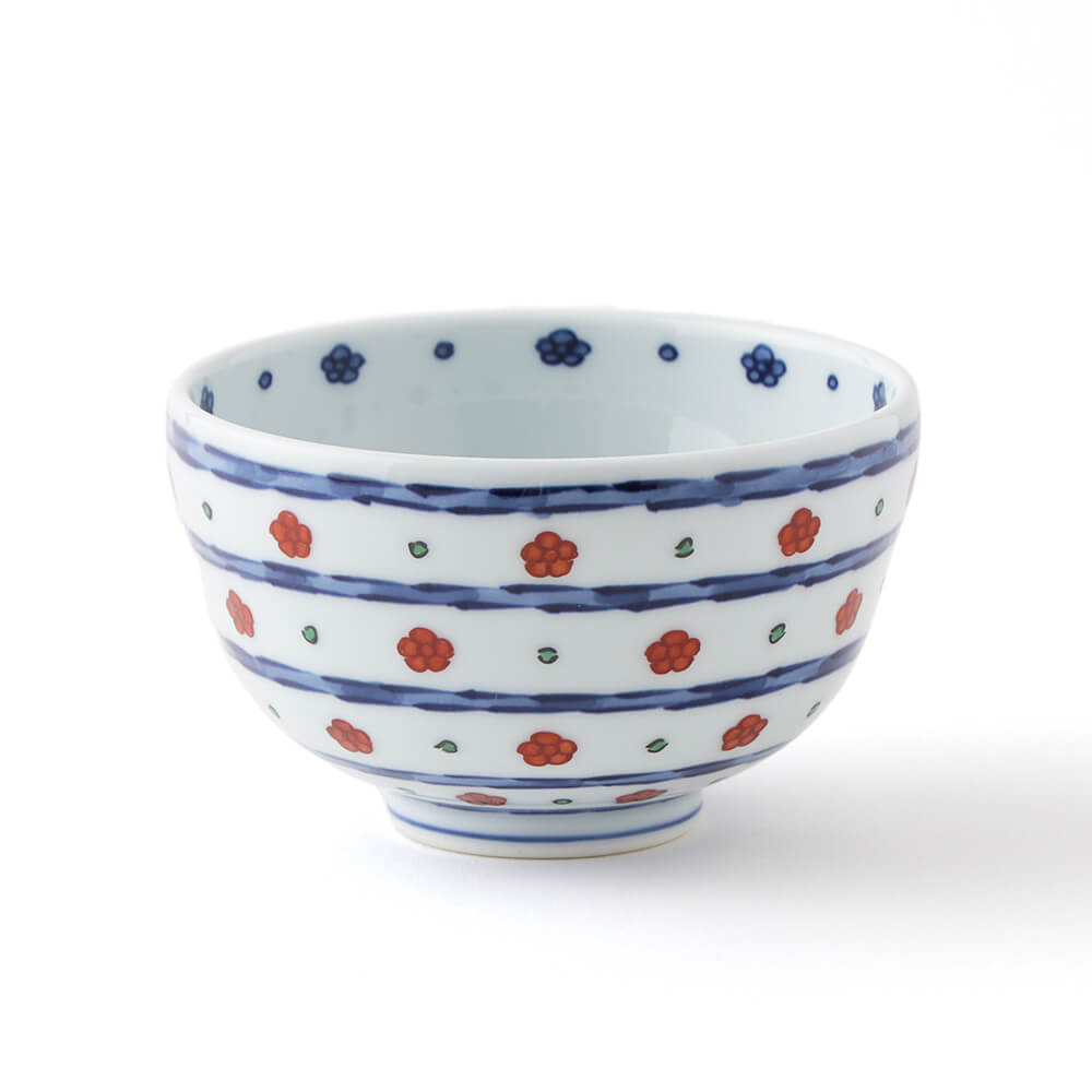 染錦赤梅小紋割 飯碗 ｜ 有田焼の源右衛門窯公式オンラインショップ