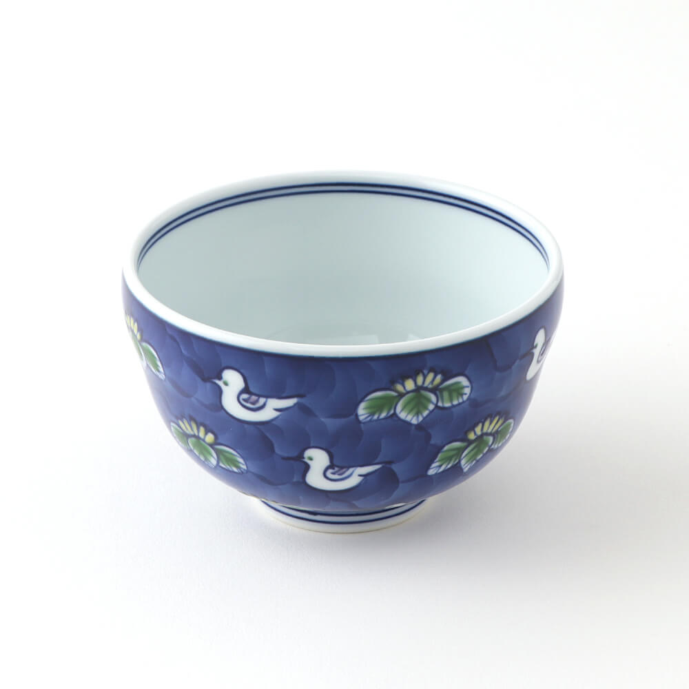 染錦水鳥図 飯碗 ｜ 有田焼の源右衛門窯公式オンラインショップ