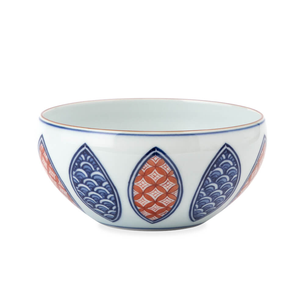 染錦波七宝文 飯碗 ｜ 有田焼の源右衛門窯公式オンラインショップ