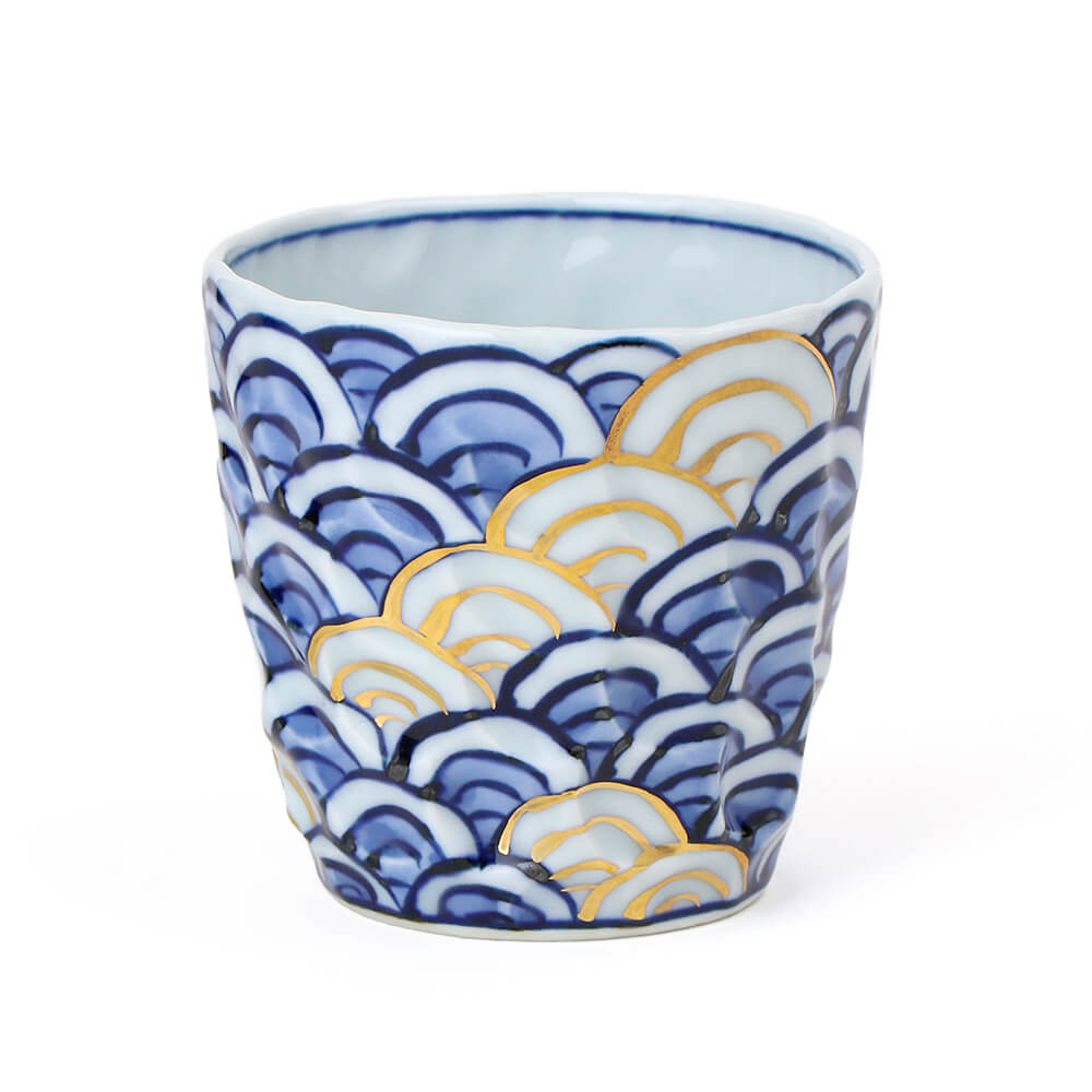 染金彩波文 湯呑 ｜ 有田焼の源右衛門窯公式オンラインショップ