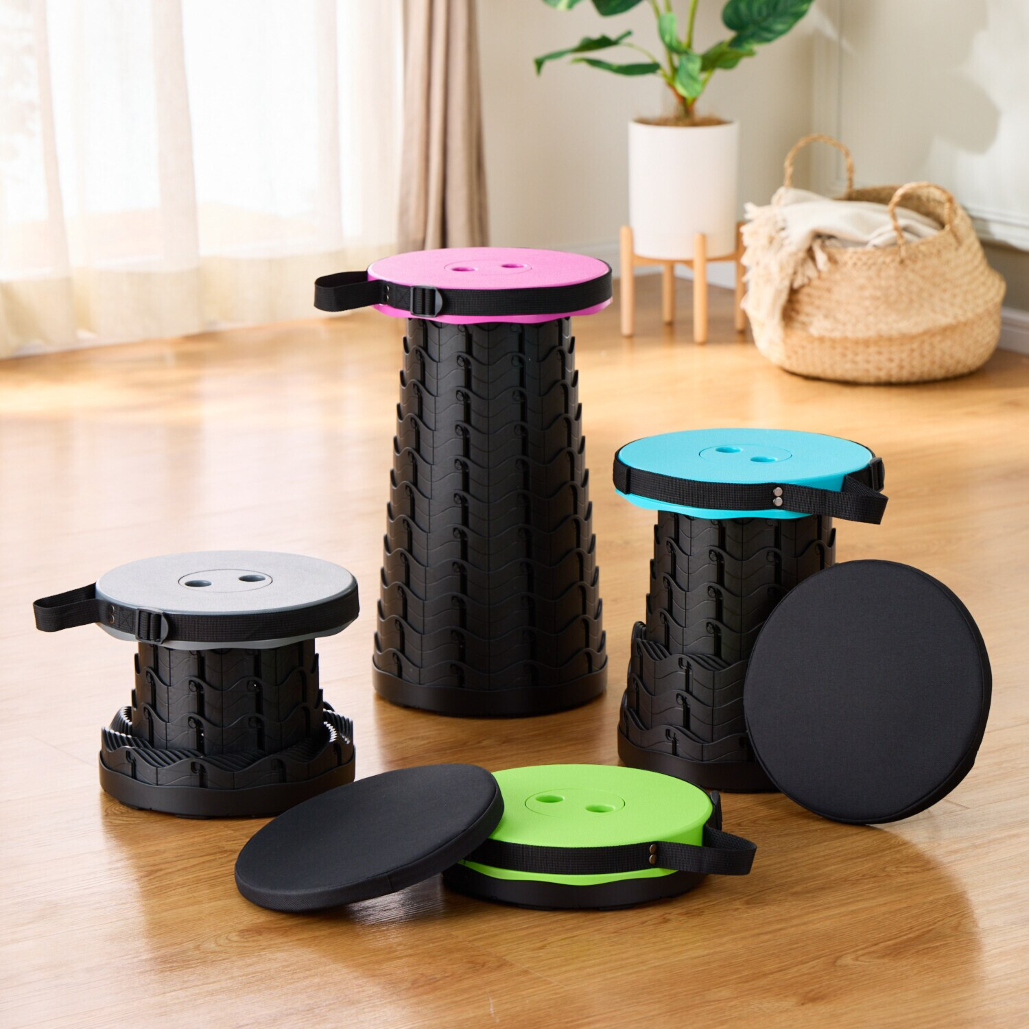 パッと出してサッと座れる 11段階高さ調整可能の のびのび