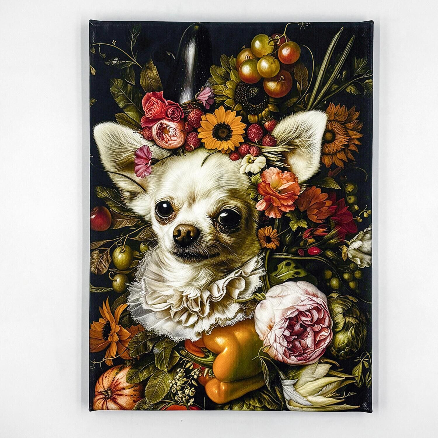 インテリアアート 犬シリーズ 野菜犬チワワ＜約33×24cm