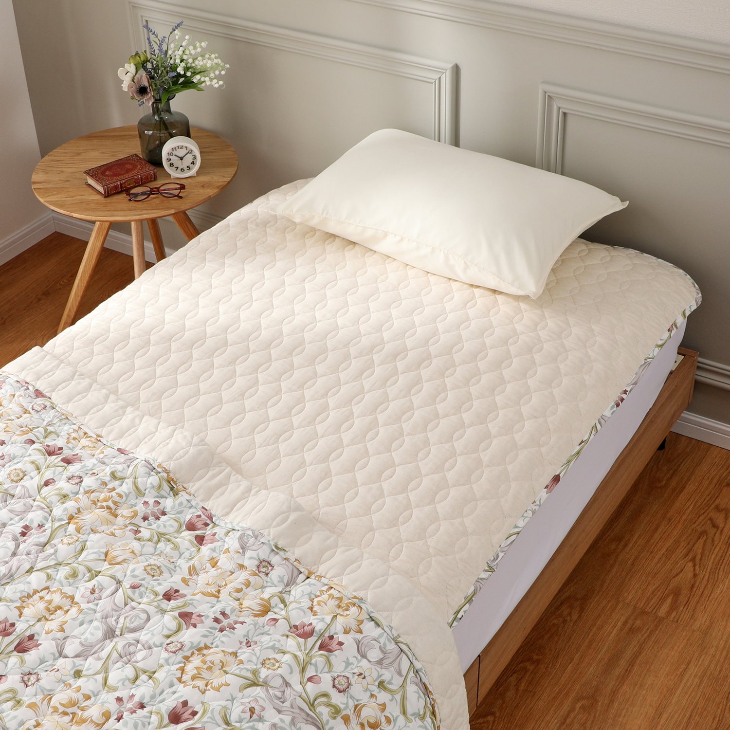 シングル＞大津毛織 プレミアムコットンガーゼ 麻入り敷きパッド