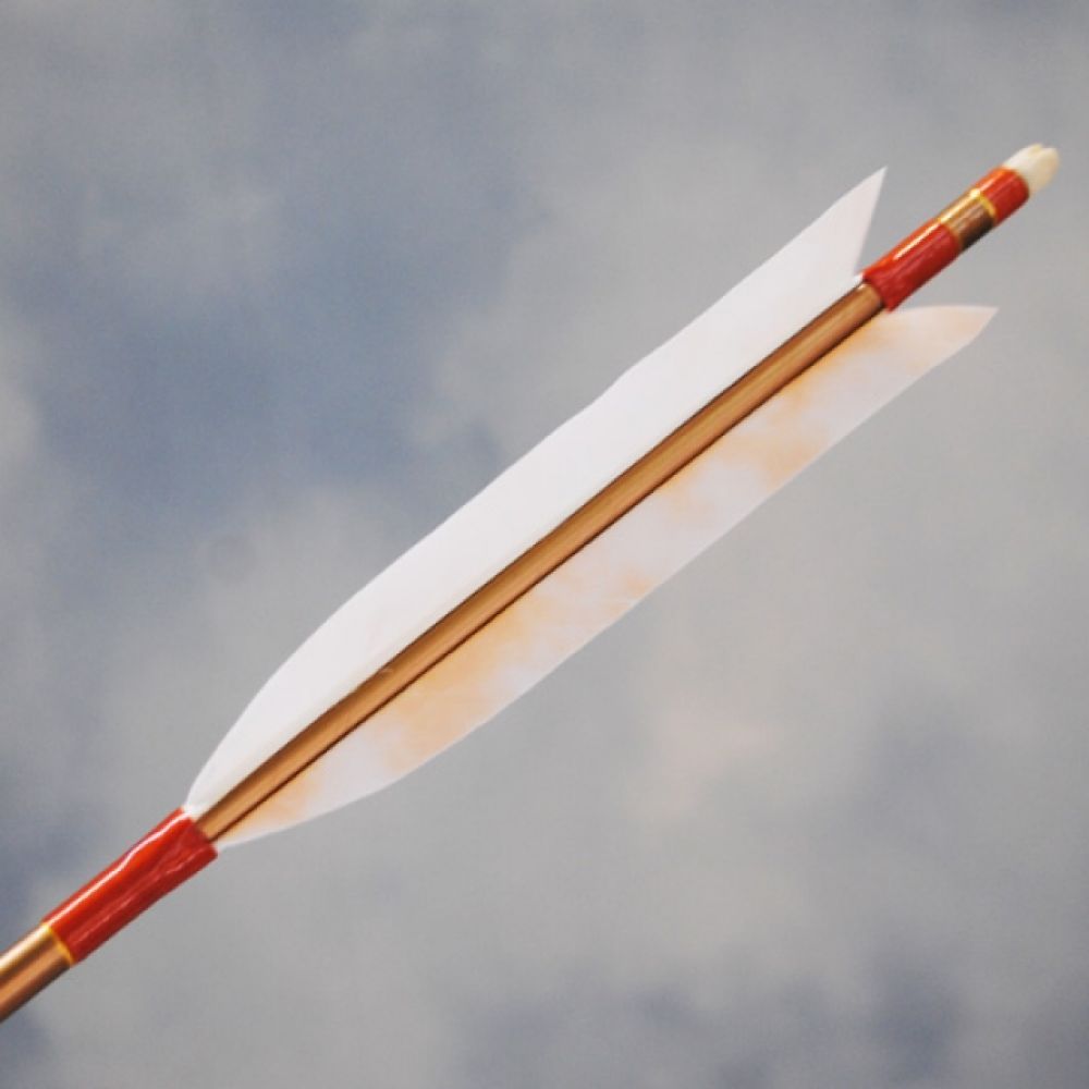 1913茶6ツ矢・七面鳥「朝焼け」糸-オレンジ色｜有限会社 しらみず弓道具店