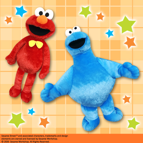 セサミストリートロングぬいぐるみ(エルモ&クッキーモンスター