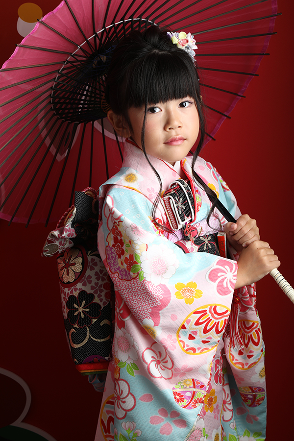 七五三】7歳のお祝い！ピンクと水色のお着物で撮影！｜静岡草薙店