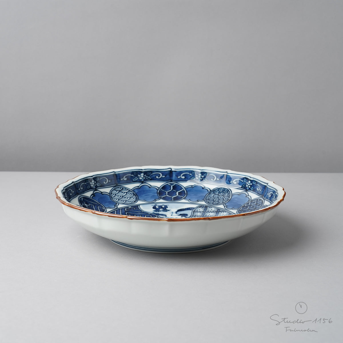 有田焼 染付 平戸祥瑞 桔梗縁七寸鉢 22cm 其泉窯の通販｜Studio1156