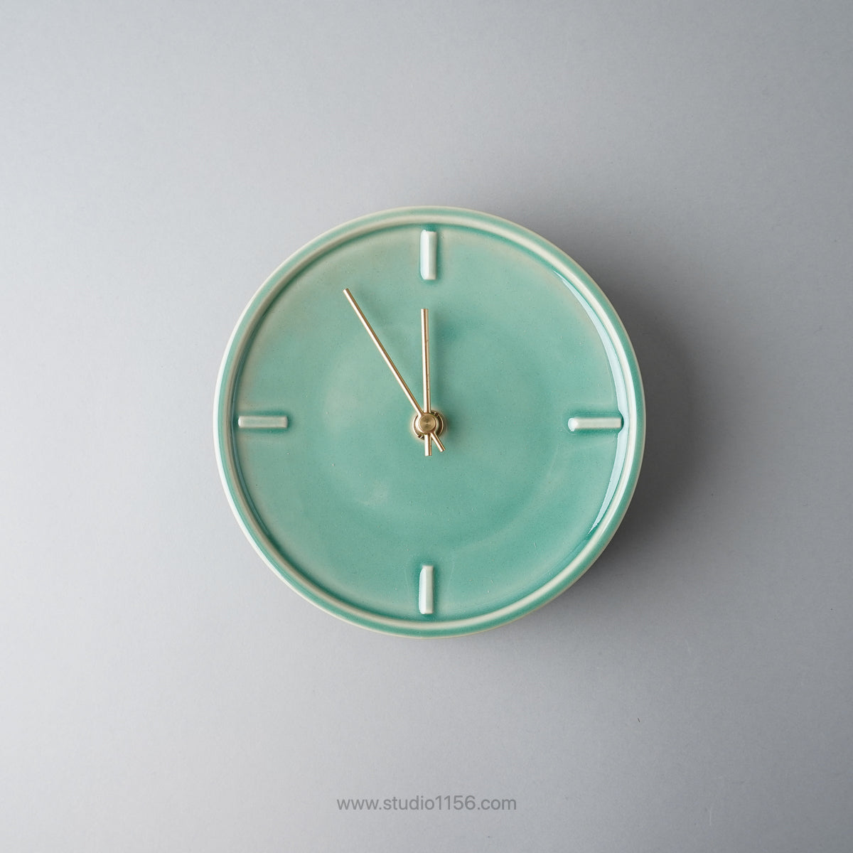 美濃焼 GLAZED CLOCK 陶器時計 壁掛け時計 電池&フック付 SUGYの通販