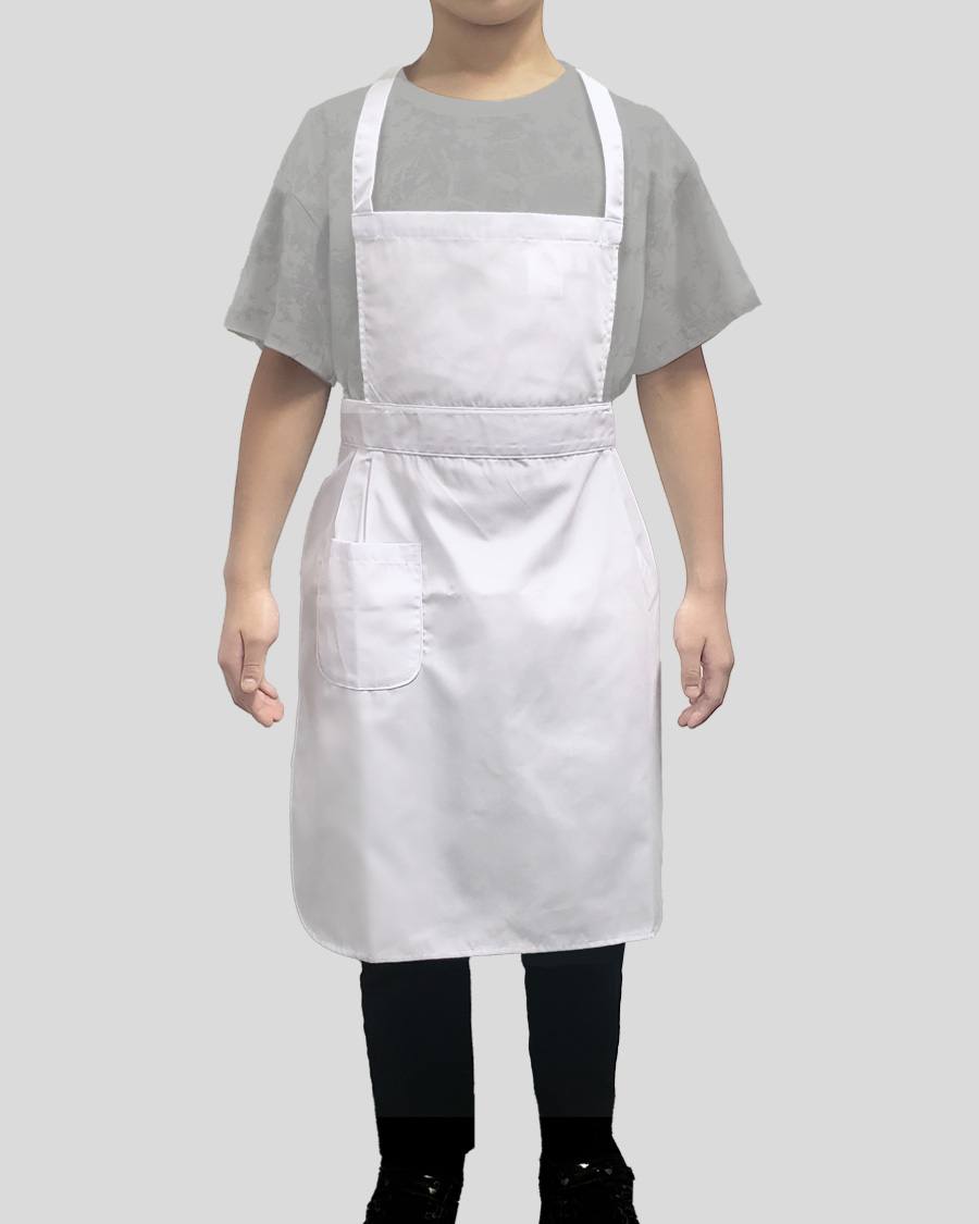 豊富なサイズ・抗菌】児童給食白衣(エプロン)3点セット