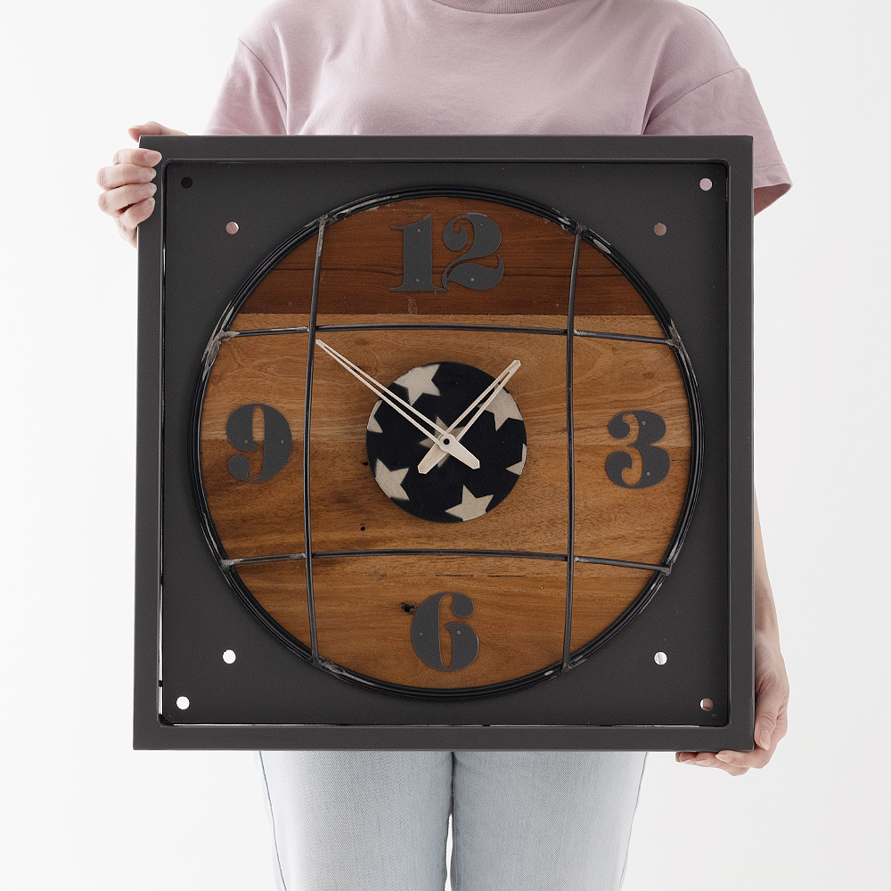 壁掛け時計「スクラップウッドヴィンテージクロック」｜インテリア