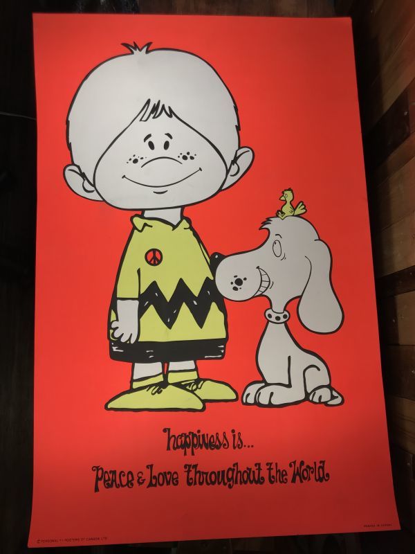 Snoopy & Charlie Brown Parody Black Light Poster スヌーピー