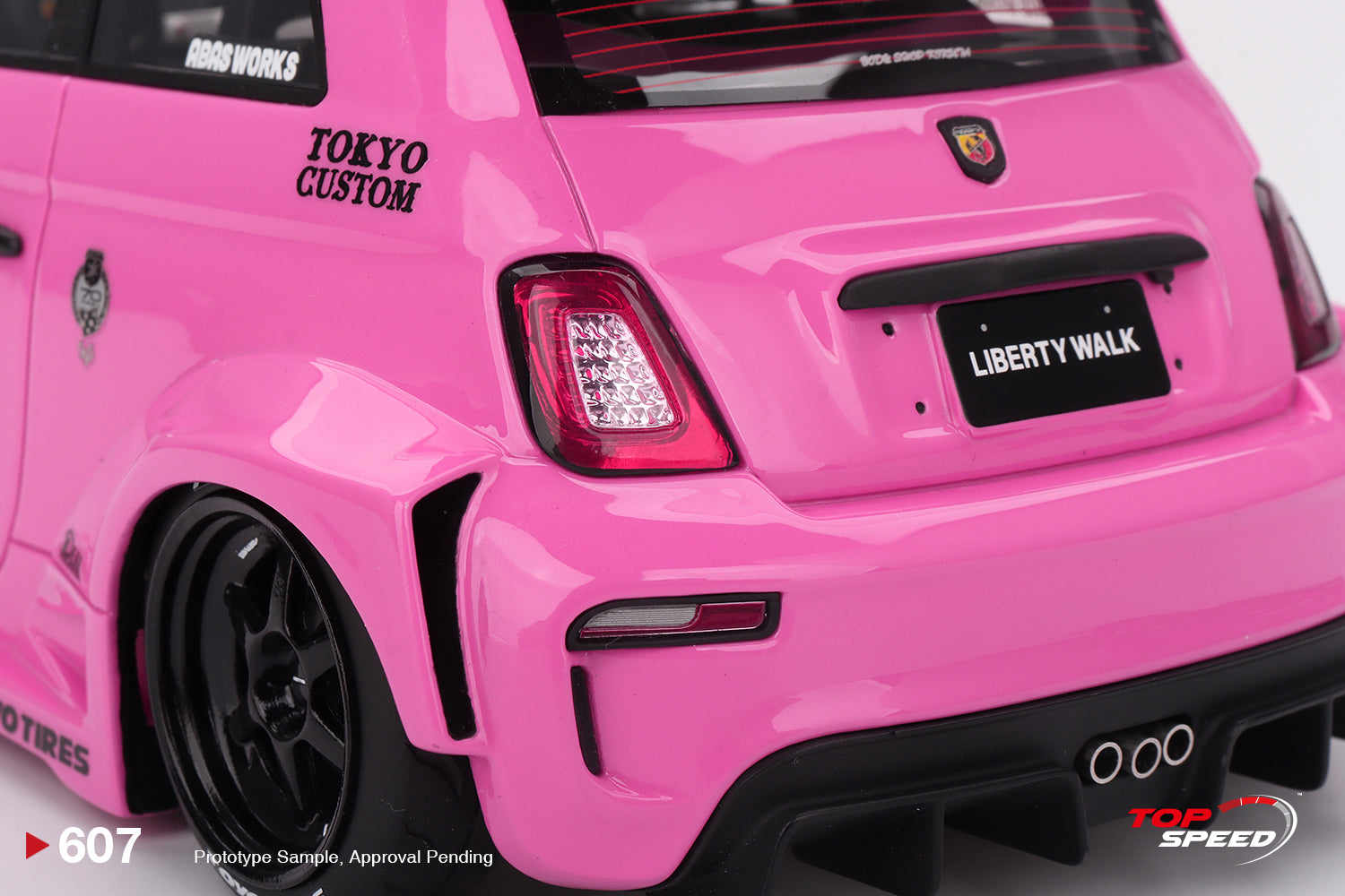 Topspeed Fiat Abarth 595 LB-Works x Abas Works Pink 1:18 – STM Diecast