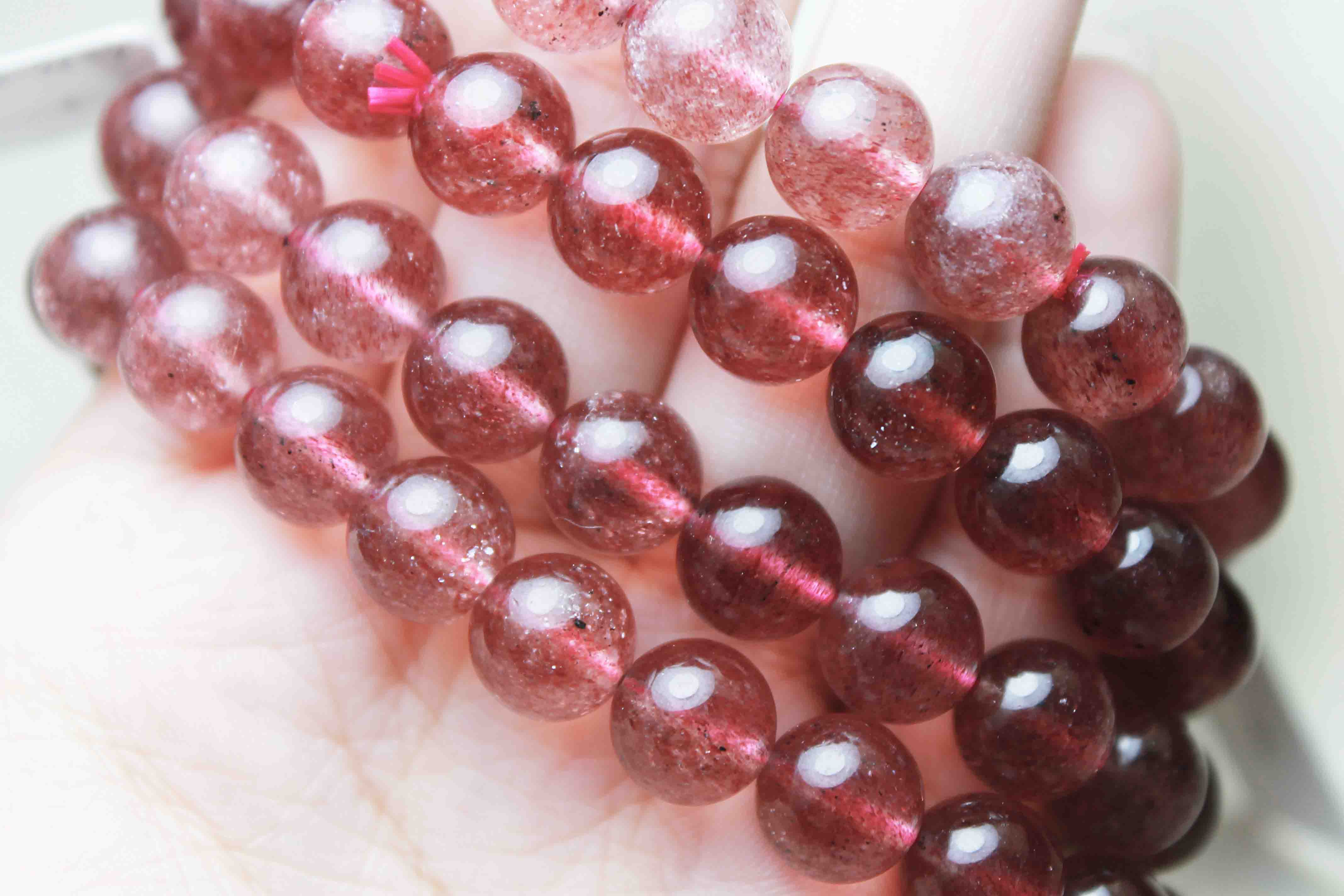 ブレス マイカインストロベリークォーツ 9mm 品番： 68466846｜天然石